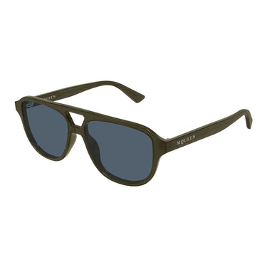 Alexander McQueen Occhiali da Sole AM0573S 004 Verde/Blu Unisex 2