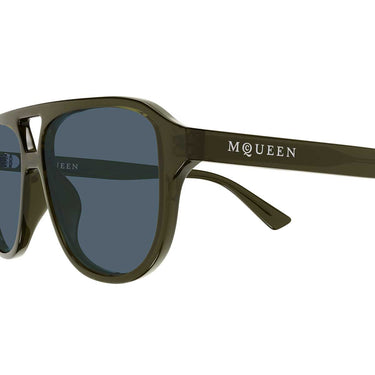 Alexander McQueen Occhiali da Sole AM0573S 004 Verde/Blu Unisex 3
