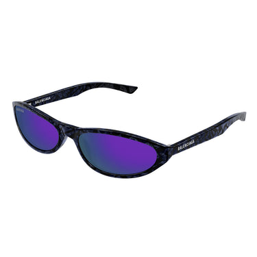 Balenciaga Okulary Przeciwsłoneczne BB0007S 011 Żółwi/Niebieski Unisex 1