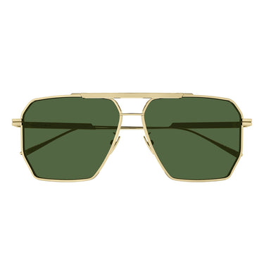 Bottega Veneta Okulary Przeciwsłoneczne BV1012S 004 Złoto/Zielony Męskie