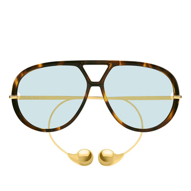 Bottega Veneta Okulary Przeciwsłoneczne BV1273S 007 Drop Aviator Havana/Zielone Unisex