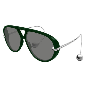 Bottega Veneta Okulary Przeciwsłoneczne BV1273S 008 Drop Aviator Zielony/Szary Unisex 2
