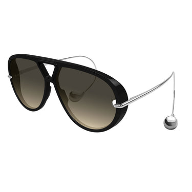 Bottega Veneta Okulary Przeciwsłoneczne BV1273S 010 Drop Aviator Nero/Marrone Unisex 2