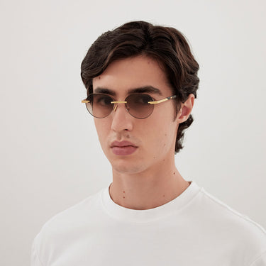 Bottega Veneta Okulary Przeciwsłoneczne BV1379S 003 Złoto/Brąz Męskie 2