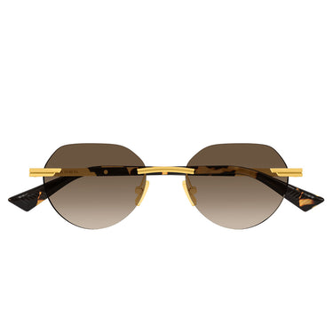 Bottega Veneta Okulary Przeciwsłoneczne BV1379S 003 Złoto/Brąz Męskie