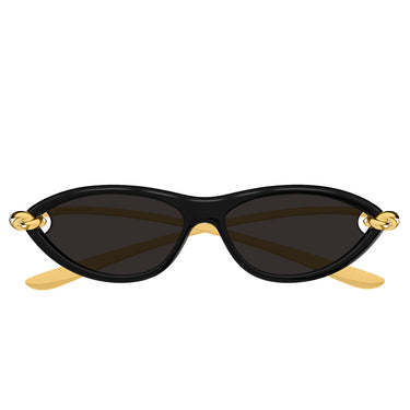Bottega Veneta Okulary Przeciwsłoneczne BV1390S 001 Złoto/Szary Damskie