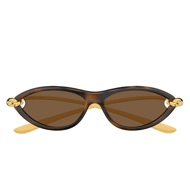 Bottega Veneta Okulary Przeciwsłoneczne BV1390S 002 Złoto/Brąz Damskie