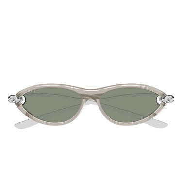 Bottega Veneta Occhiali da Sole BV1390S 005 Argento Beige/Verde Donna