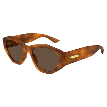 Bottega Veneta Okulary Przeciwsłoneczne BV1408S 002 Brązowy Brązowy Damskie 2