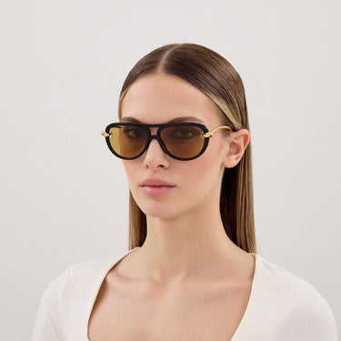 Bottega Veneta Okulary Przeciwsłoneczne BV1418S 001 Złoto/Żółty Damskie 1