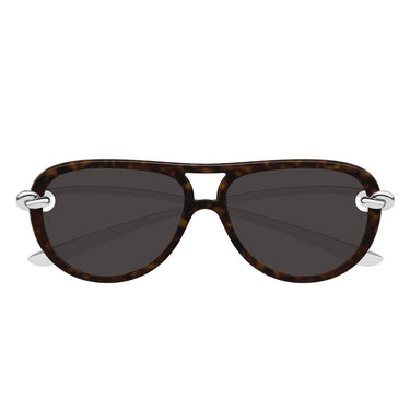 Bottega Veneta Okulary Przeciwsłoneczne BV1418S 002 Srebrny/Brązowy Damskie