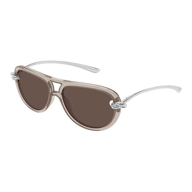 Bottega Veneta Occhiali da Sole BV1418S 008 Argento/Marrone Donna 2