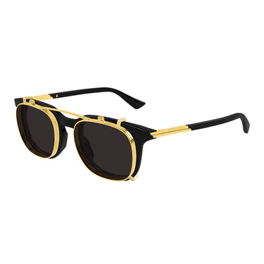 Bottega Veneta Okulary Przeciwsłoneczne BV1429S 001 Czarny Przezroczysty z Klipsem Męskie 4