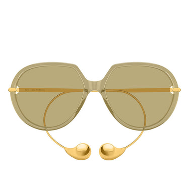 Bottega Veneta Okulary Przeciwsłoneczne BV1436S 004 Żółty Brązowy Unisex
