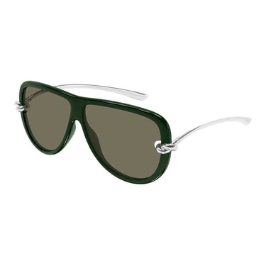 Bottega Veneta Occhiali da Sole BV1513S 004 Verde Argento/Marrone Unisex 2