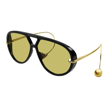 Bottega Veneta Okulary Przeciwsłoneczne BV1273S 003 Drop Aviator Nero/Giallo Unisex 2