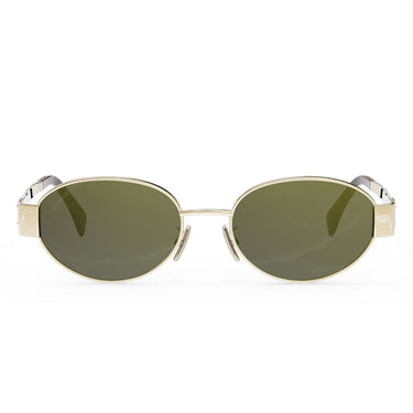 Celine Okulary Przeciwsłoneczne CL40235U 30N Złoto/Zielony Unisex