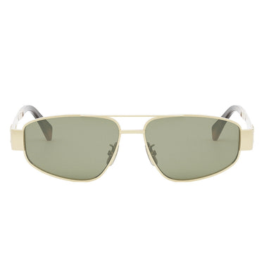 Celine Okulary Przeciwsłoneczne CL40281U 30N Złoto/Zielony Unisex