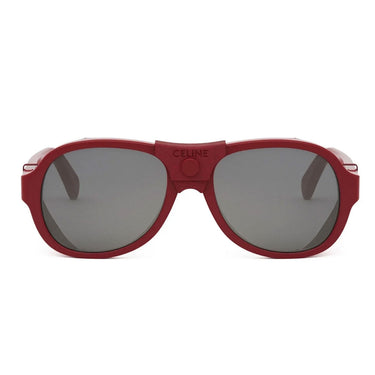 Celine Okulary Przeciwsłoneczne CL40301U 66C Apres Ski Capsule Czerwono-Szare Lustro Unisex