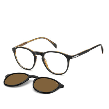 David Beckham Occhiali da Vista DB 1018 C 05KSP Nero Marrone Trasparente con Clip Polarizzata Uomo 2