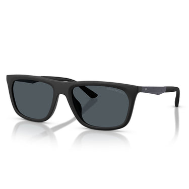 Emporio Armani Occhiali da Sole EA4272U 637387 Nero Opaco Blu Grigio Scuro Uomo 2