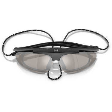 Emporio Armani Occhiali da Sole Q74010 62886G x Milano Cortina 2026 Nero Opaco/Grigio Chiaro Specchiato Argento Uomo 4