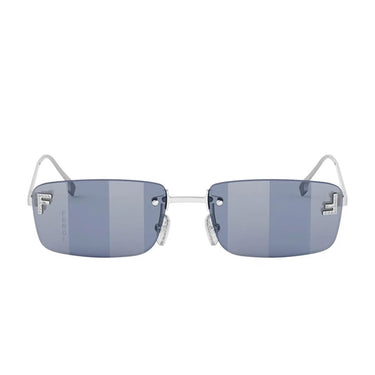 Fendi First Crystal Argento Rettangolare Occhiali da Sole