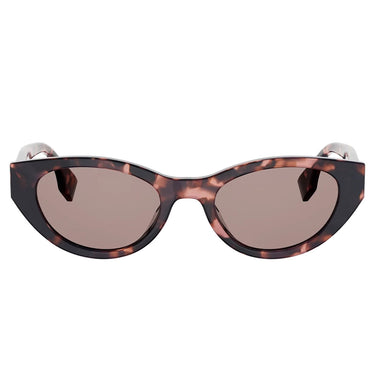 Fendi Lettering Marrone Ovale Occhiali da Sole
