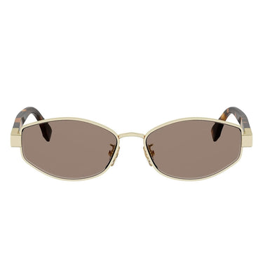 Fendi Tube Marrone Geometrica Occhiali da Sole