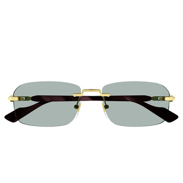 Gucci Okulary Przeciwsłoneczne GG1221S 003 Złoto-Zielony Męskie