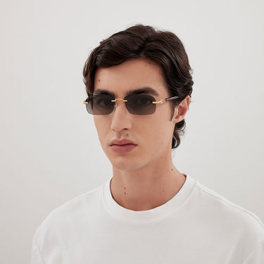 Gucci Okulary Przeciwsłoneczne GG1221S 006 Złoto/Szary Męskie 2
