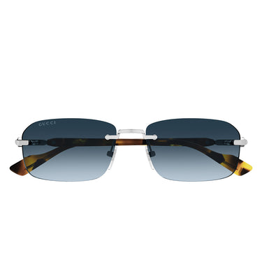 Gucci Okulary Przeciwsłoneczne GG1221S 007 Srebrny/Niebieski Męskie