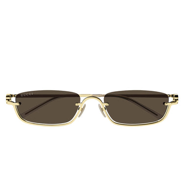Gucci Okulary Przeciwsłoneczne GG1278S 001 Złoto/Brąz Unisex