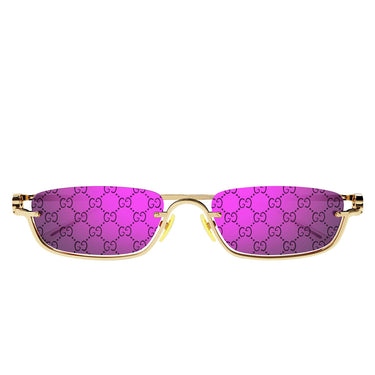 Gucci Okulary Przeciwsłoneczne GG1278S 005 Złoto/Fiolet Lustrowane Unisex