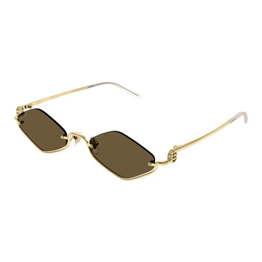 Gucci Okulary Przeciwsłoneczne GG1604S 002 Złoty/Brązowy Unisex