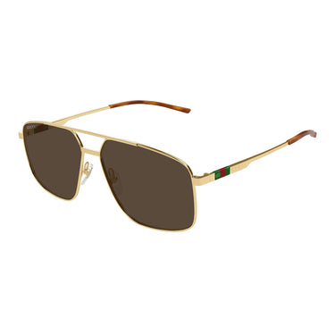 Gucci Okulary Przeciwsłoneczne GG1676S 002 Złoty/Brązowy Męskie