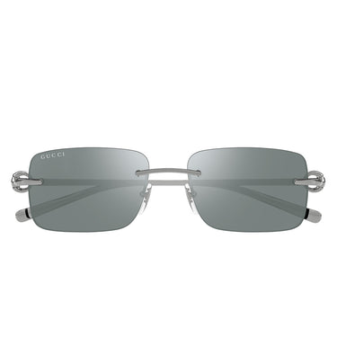 Gucci Okulary Przeciwsłoneczne GG1703S 002 Srebrno-Zielone Lustro Unisex 3