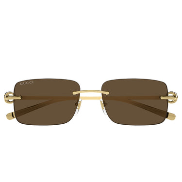 Gucci Okulary Przeciwsłoneczne GG1703S 004 Złoty/Brązowy Unisex