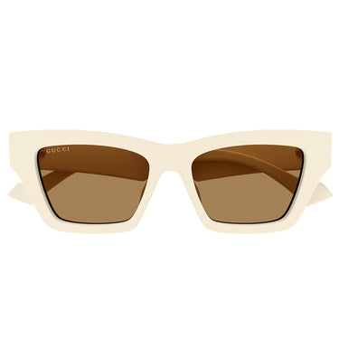 Gucci Okulary Przeciwsłoneczne GG1753S 003 Kość Słoniowa/Brązowe Damskie