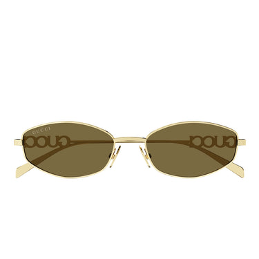 Gucci Okulary Przeciwsłoneczne GG1802S 005 Złoty/Brązowy Damskie
