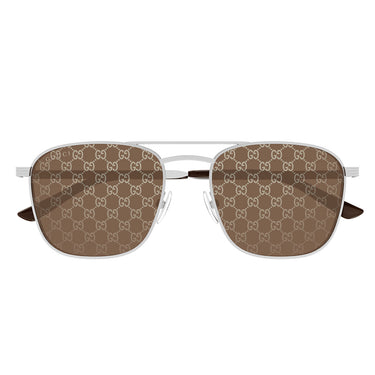 Gucci Okulary Przeciwsłoneczne GG1881S 004 Srebrny/Brązowy Męskie
