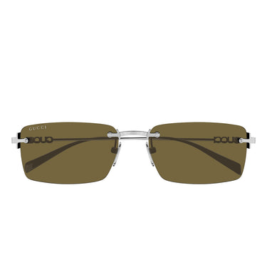 Gucci Okulary Przeciwsłoneczne GG1941S 002 Srebrny/Brązowy Męskie