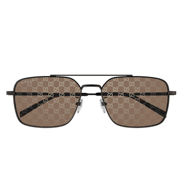 Gucci Okulary Przeciwsłoneczne GG1957SA 005 Szary/Brązowy Męskie