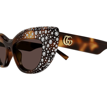 Gucci Occhiali da Sole GG2031S 006 Marrone con Strass Marrone Donna 3