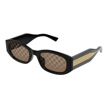 Gucci Occhiali da Sole GG2068SA 004 Nero Oro/Marrone Monogram Donna 1