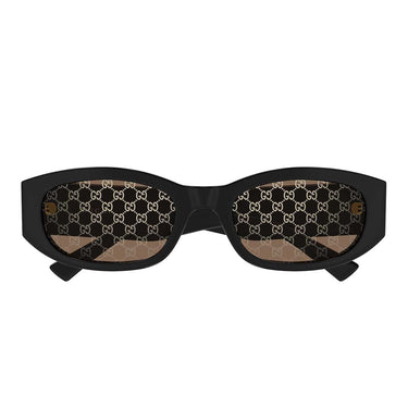 Gucci Occhiali da Sole GG2068SA 004 Nero Oro/Marrone Monogram Donna