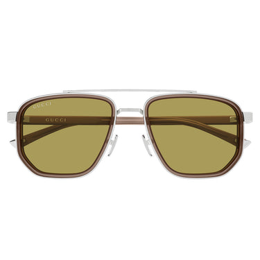 Gucci Occhiali da Sole GG2073S 005 Argento Marrone Verde Uomo