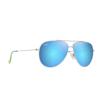 Maui Jim Okulary Przeciwsłoneczne HAUOLI B665-17B Srebrne/Niebieskie Lustro Unisex Polaryzowane