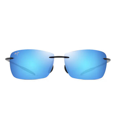 Maui Jim Occhiali da Sole LIGHTHOUSE B423-02 MJ0422S 040 Nero Lucido Blu Hawaii Unisex Polarizzati
