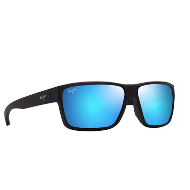 Maui Jim Okulary Przeciwsłoneczne UILA B661-02 Czarne/Niebieskie Lustro Unisex Polaryzowane